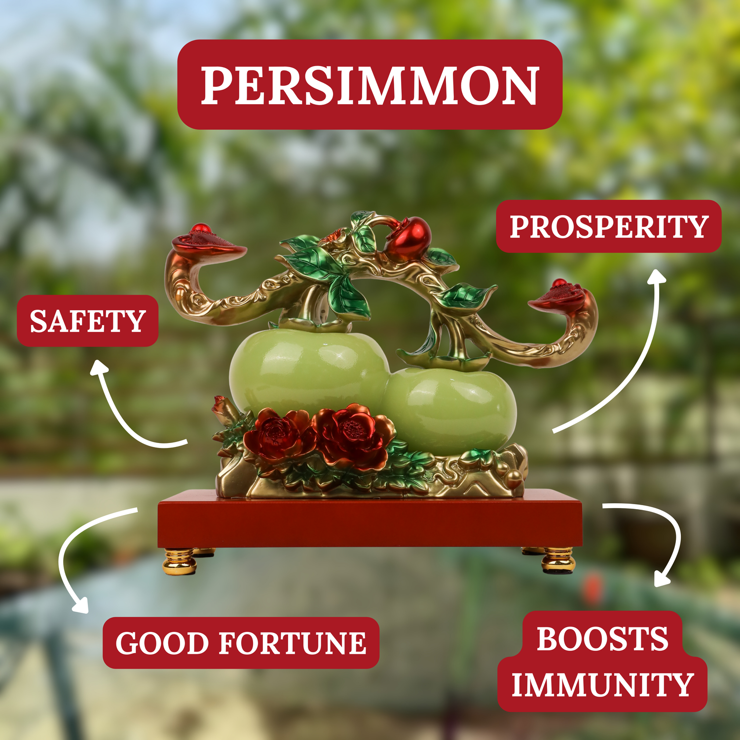 Fruits of Wealth and Happiness Persimmons 32cm