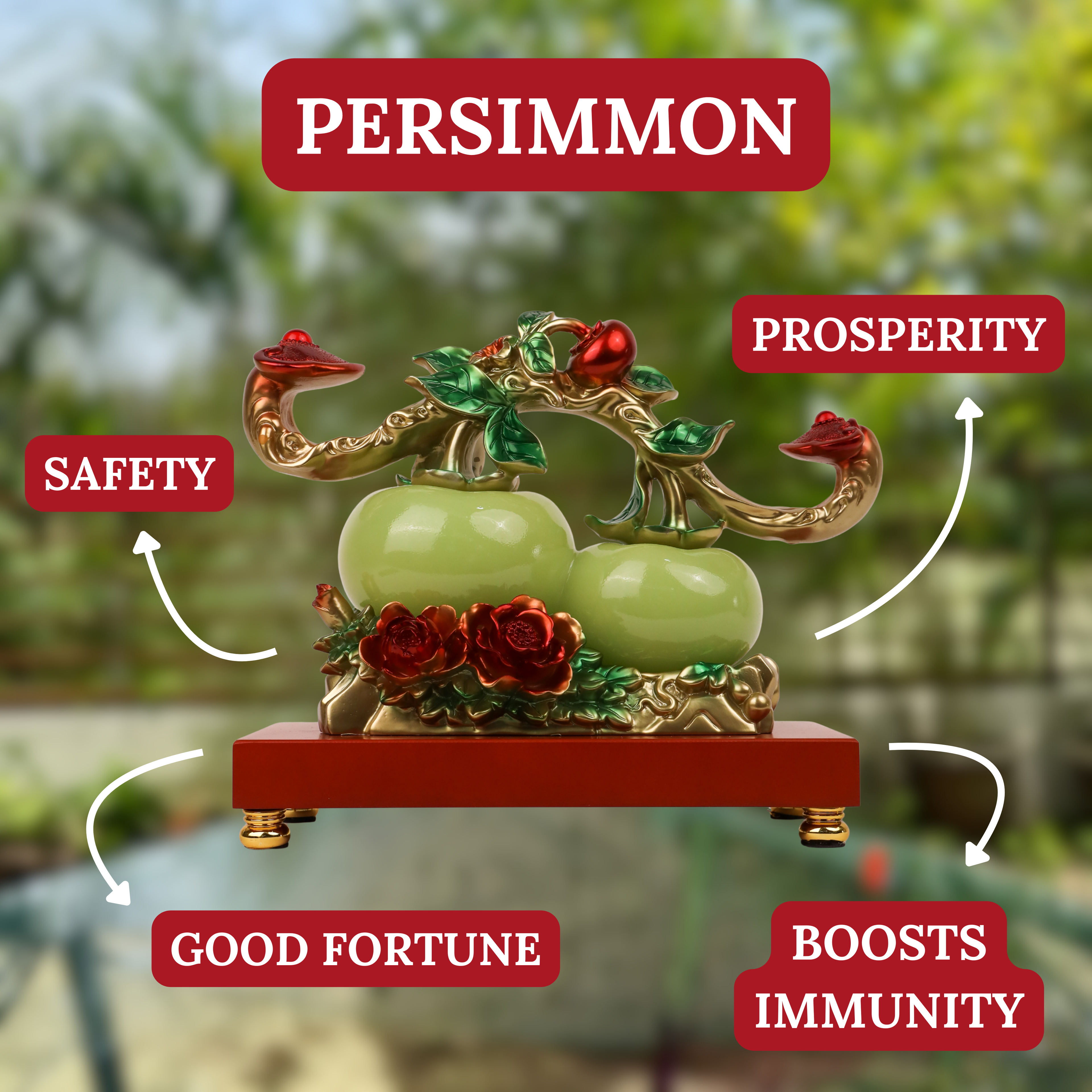 Fruits of Wealth and Happiness Persimmons 32cm