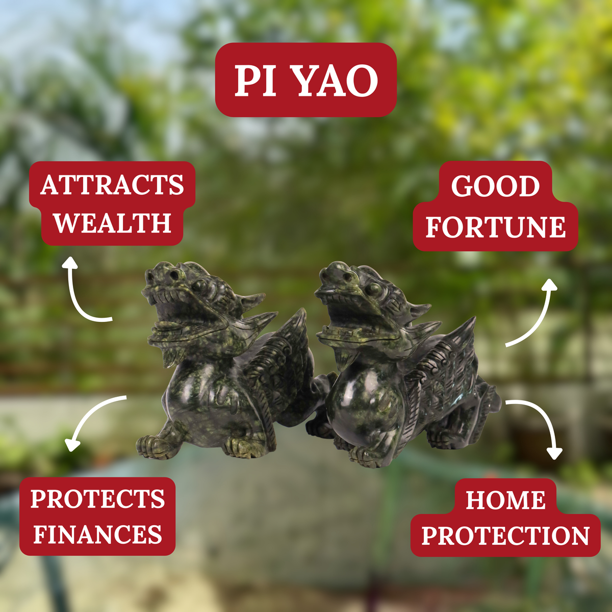 The Royal Jade Guardians Pi Yao Pair 23cm - Feng Shui Charms PH – Royal ...