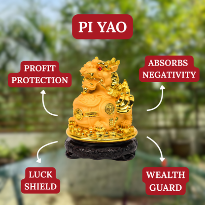 Lucky Golden Pi Yao of Daily Protection 17cm
