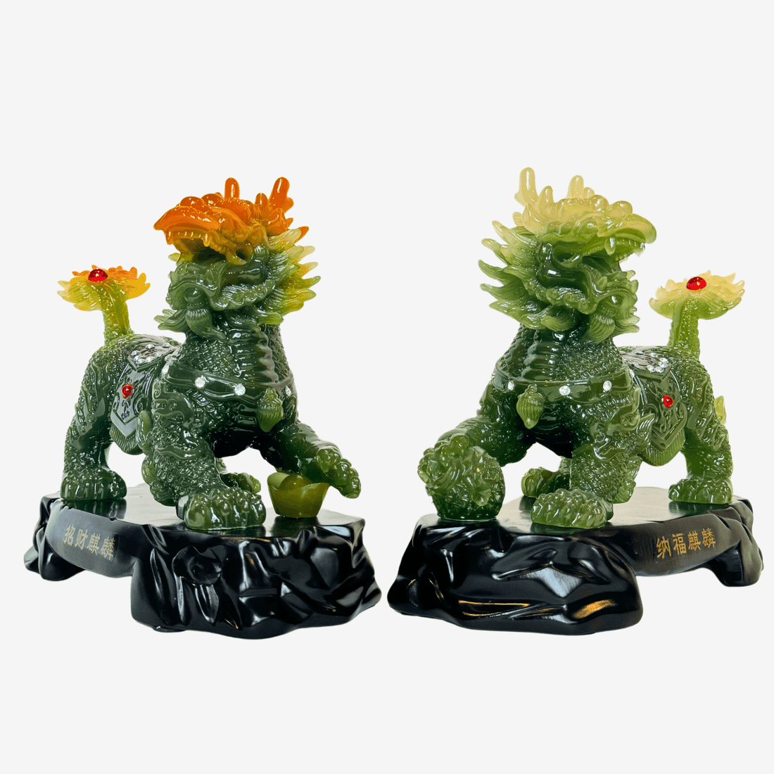 Mighty Qilin Pair for Protection &amp; Peace 20cm - Feng Shui Chinese Lucky Items - Royal Dragon Decor
