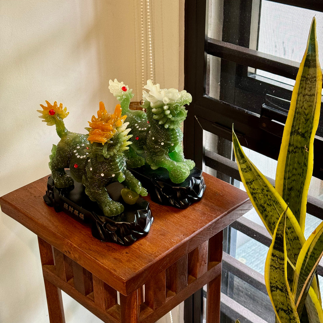 Mighty Qilin Pair for Protection &amp; Peace 20cm - Feng Shui Chinese Lucky Items - Royal Dragon Decor