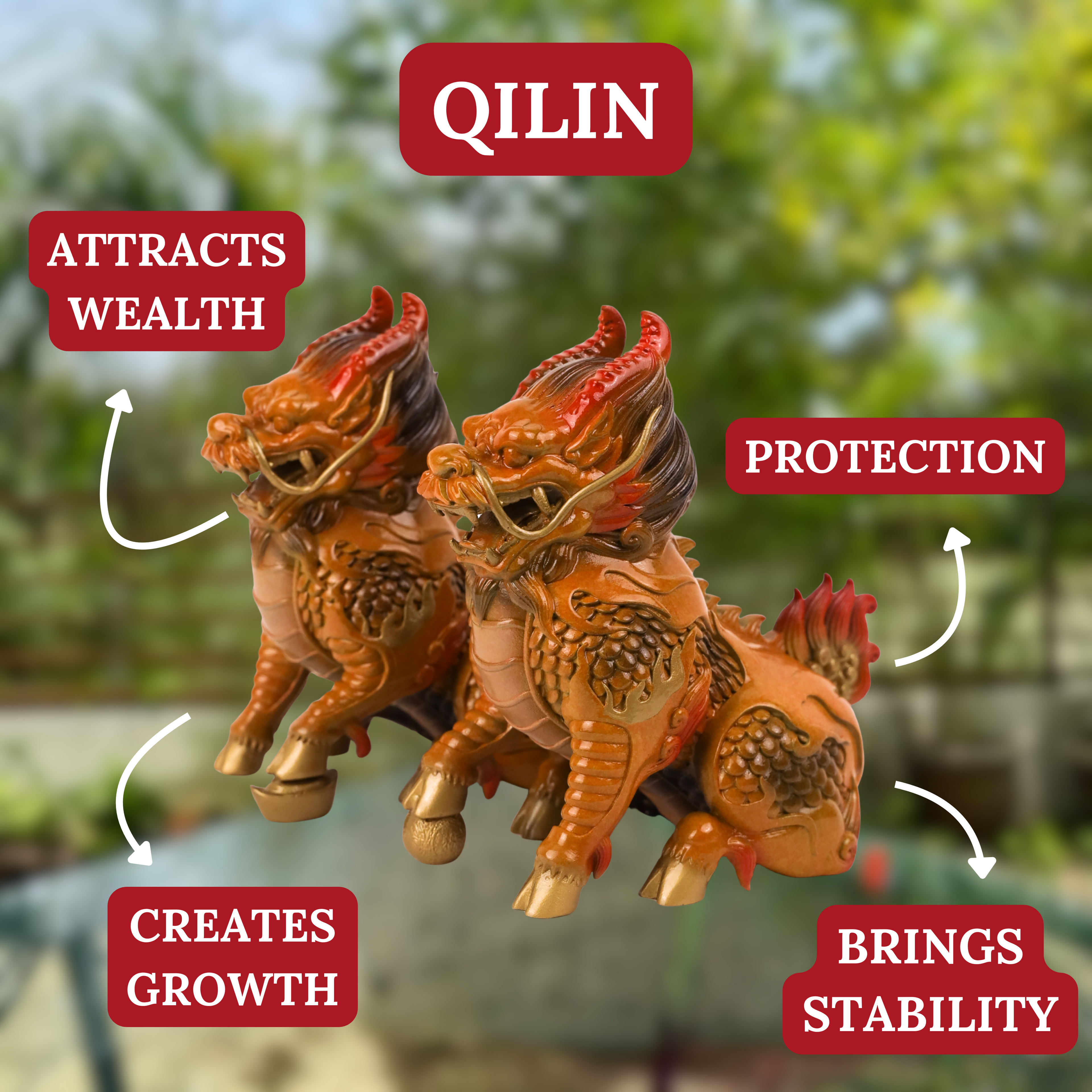 The Guardians of Virtue - Noble Qilin Pair 20cm