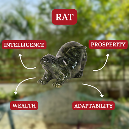 Jade Zodiac Rat for Hidden Advantage 16cm