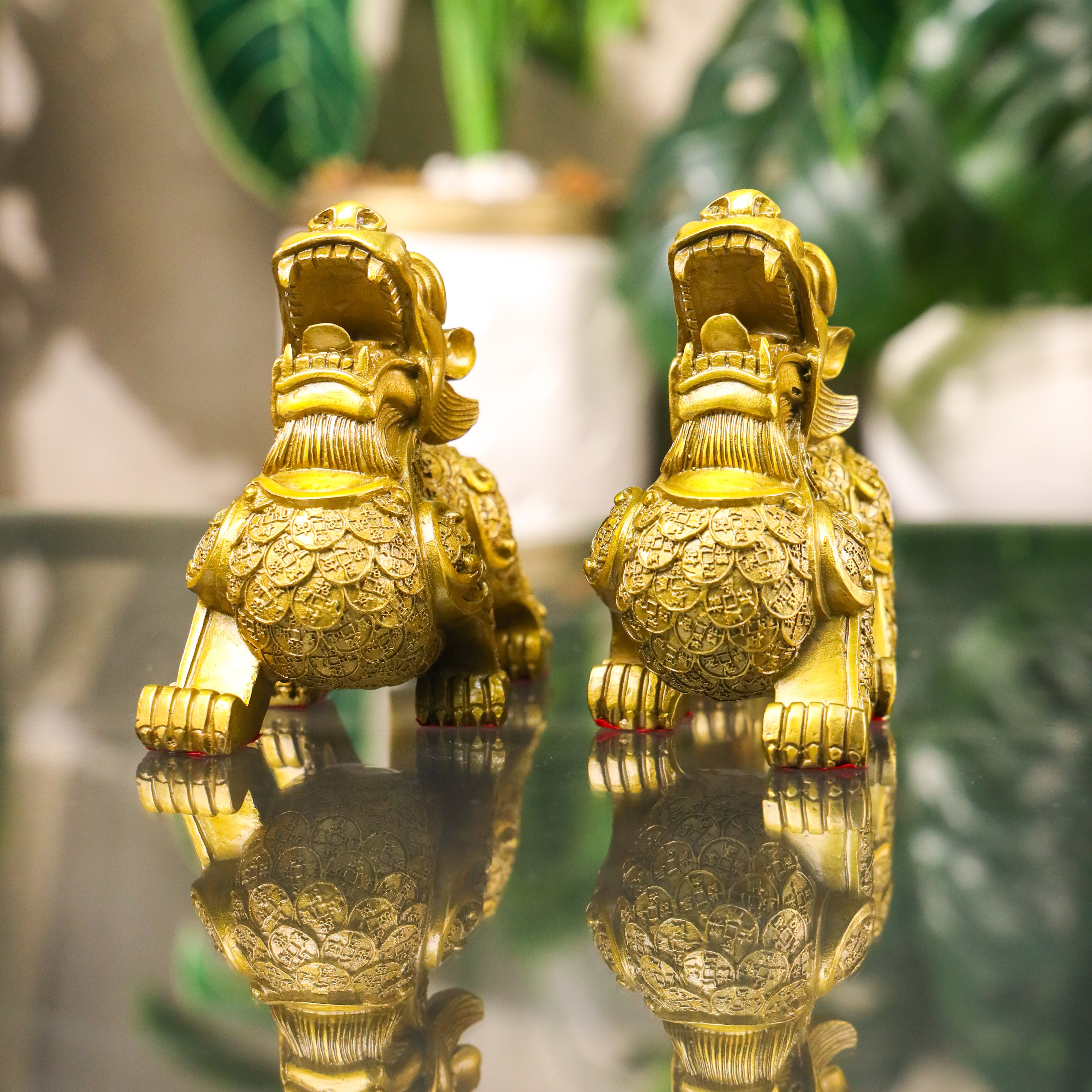 Invincible Brass Fortune Keepers Pi Yao Pair 20cm
