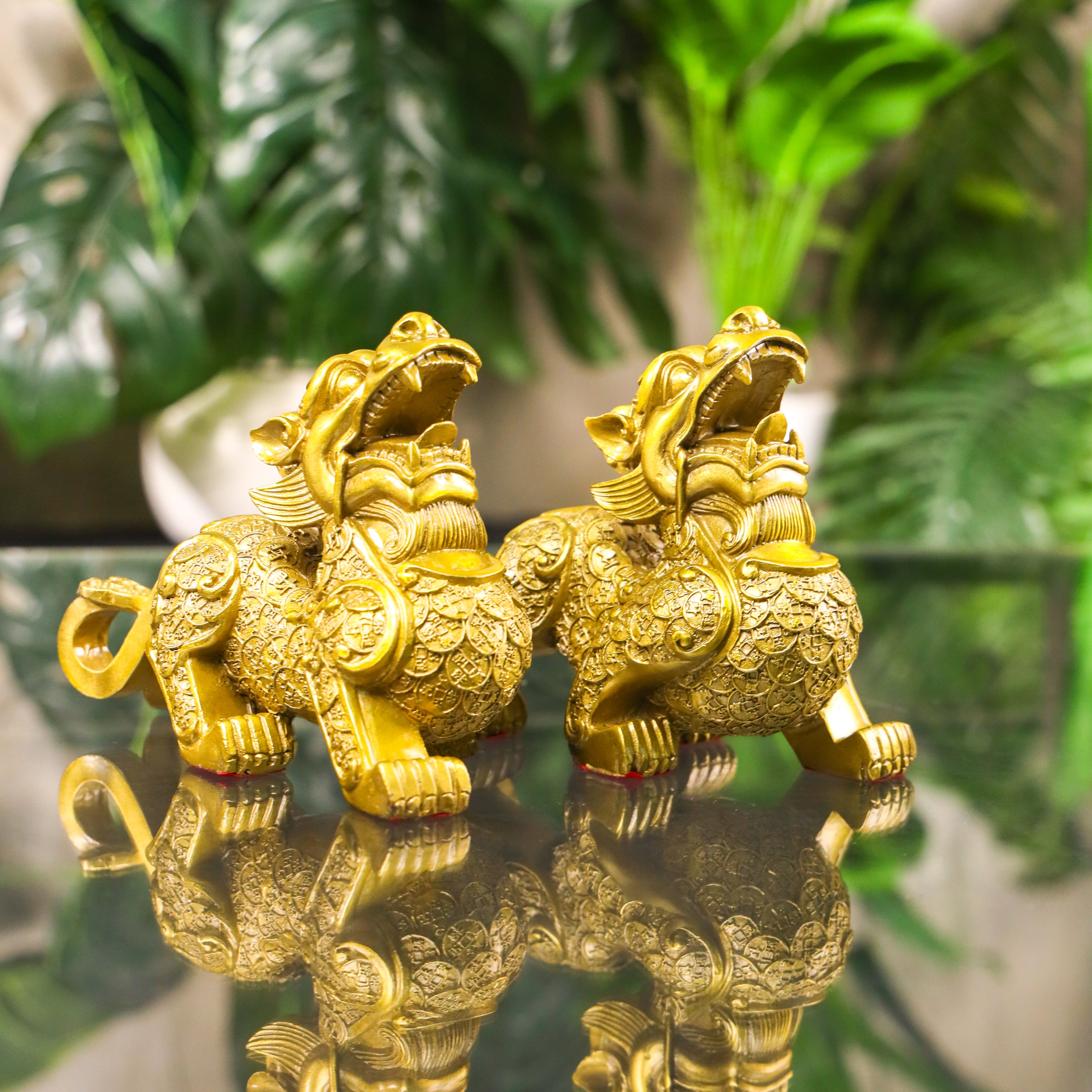 Invincible Brass Fortune Keepers Pi Yao Pair 20cm