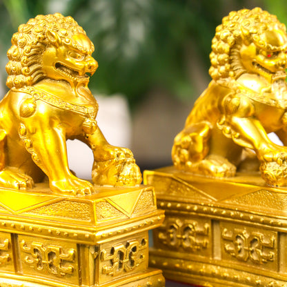 Loyal Gatekeepers Brass Foo Dogs 19cm