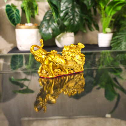 Powerful Elephant with Carriage of Fortune 17cm