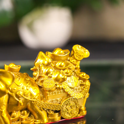 Powerful Elephant with Carriage of Fortune 17cm