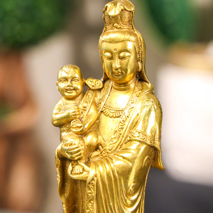 Merciful Guardian Brass Guan Yin 26cm