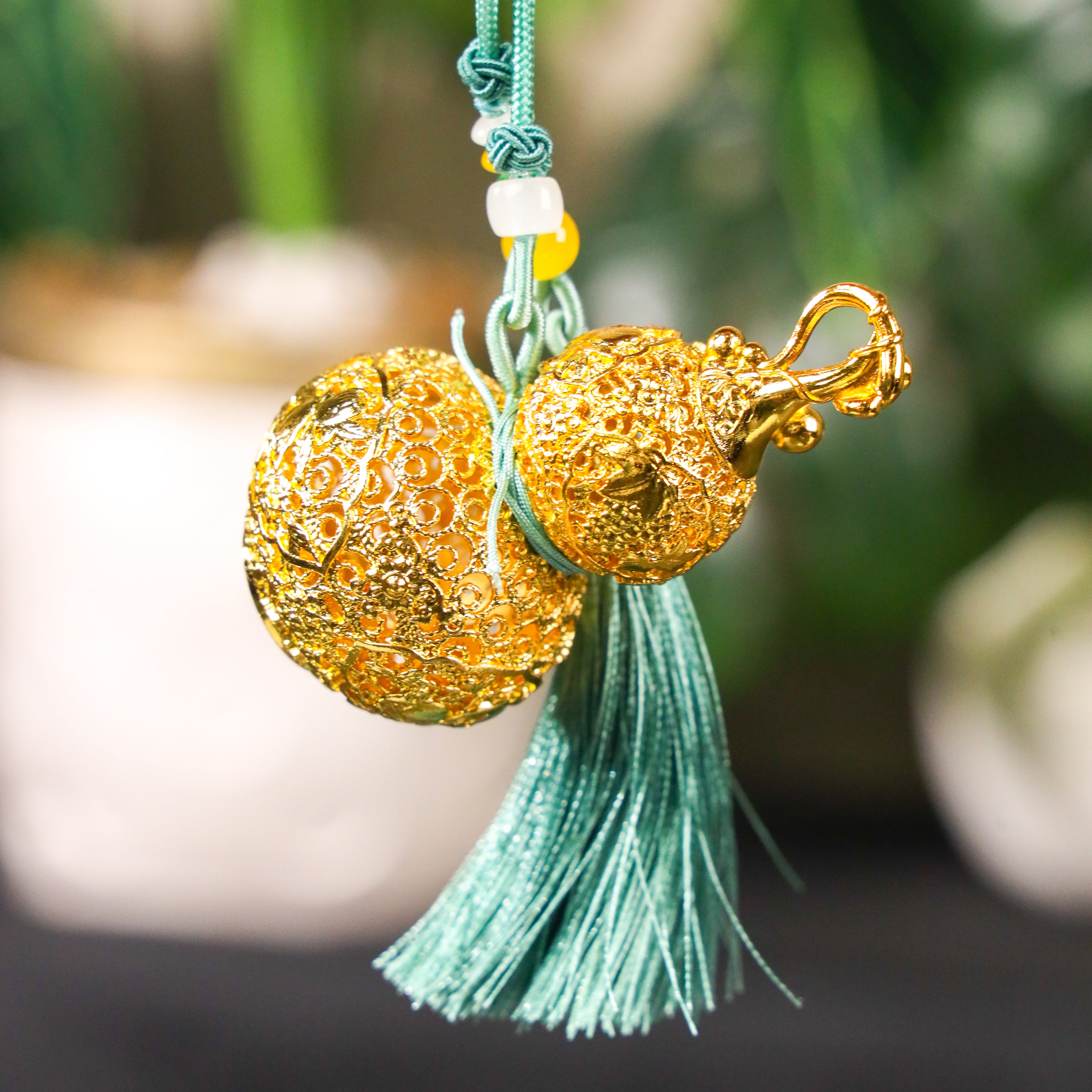 Lifelong Strength Brass Wu Lou Charm 8cm