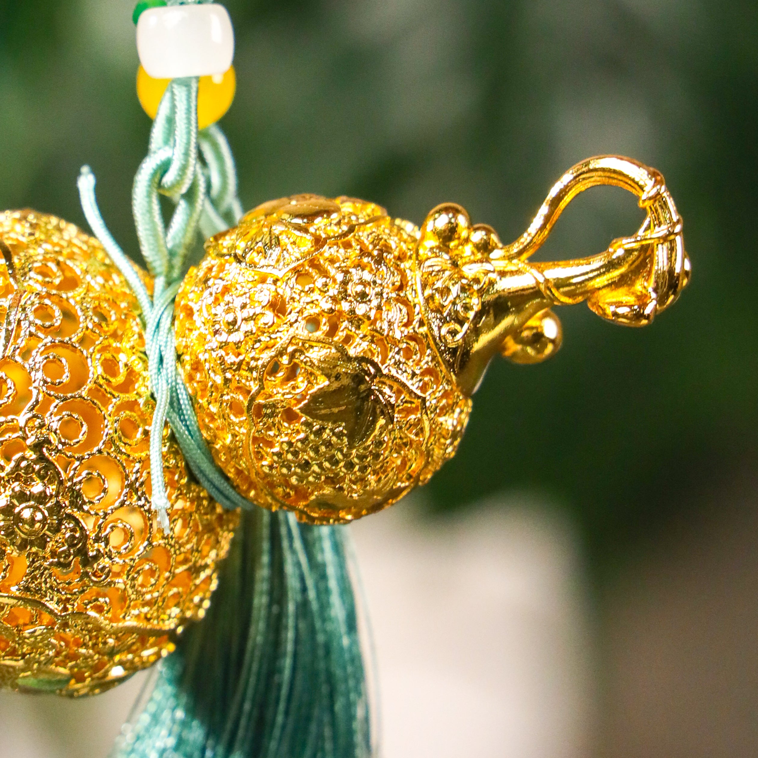 Lifelong Strength Brass Wu Lou Charm 8cm