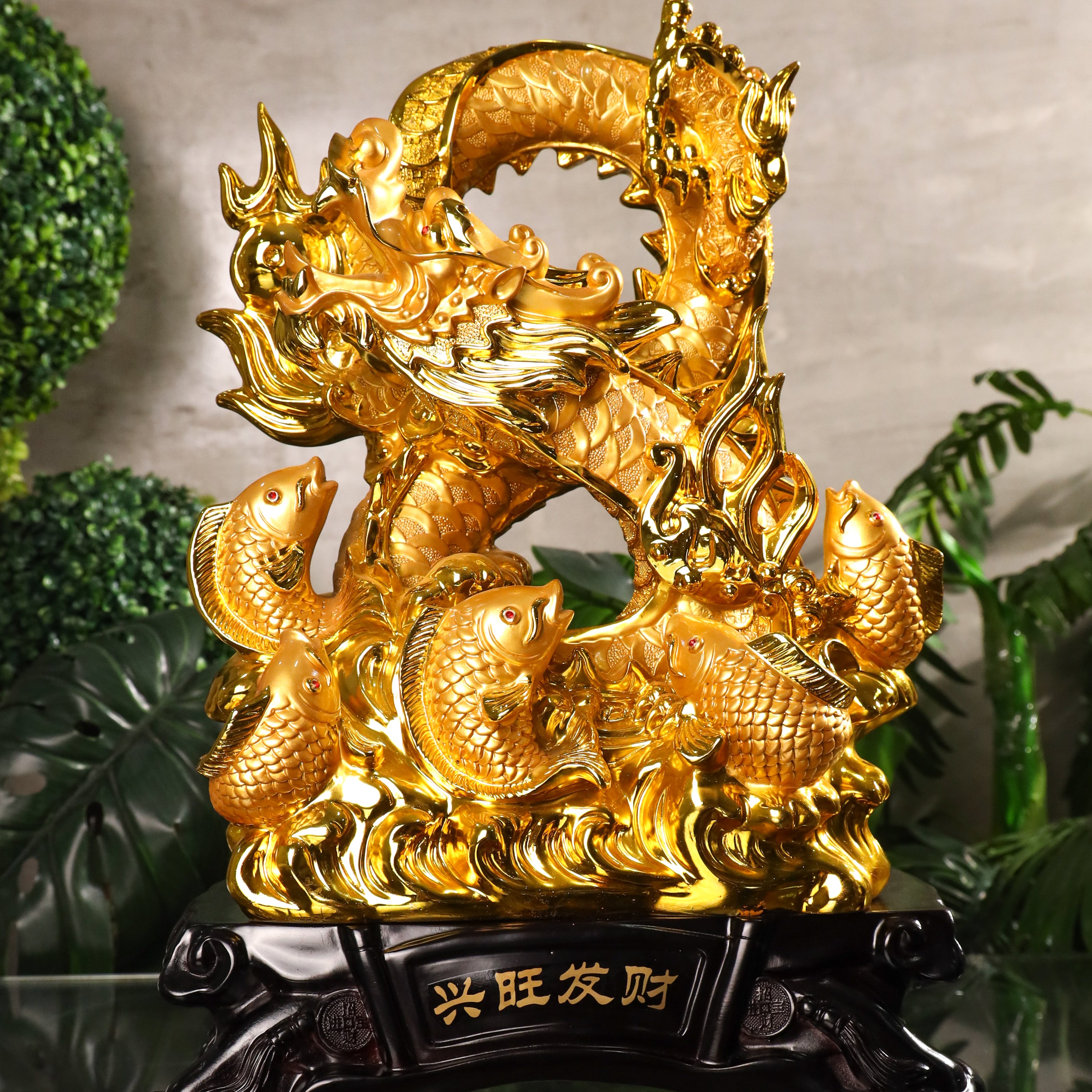 Eight Treasures Dragon with Arowanas 47cm