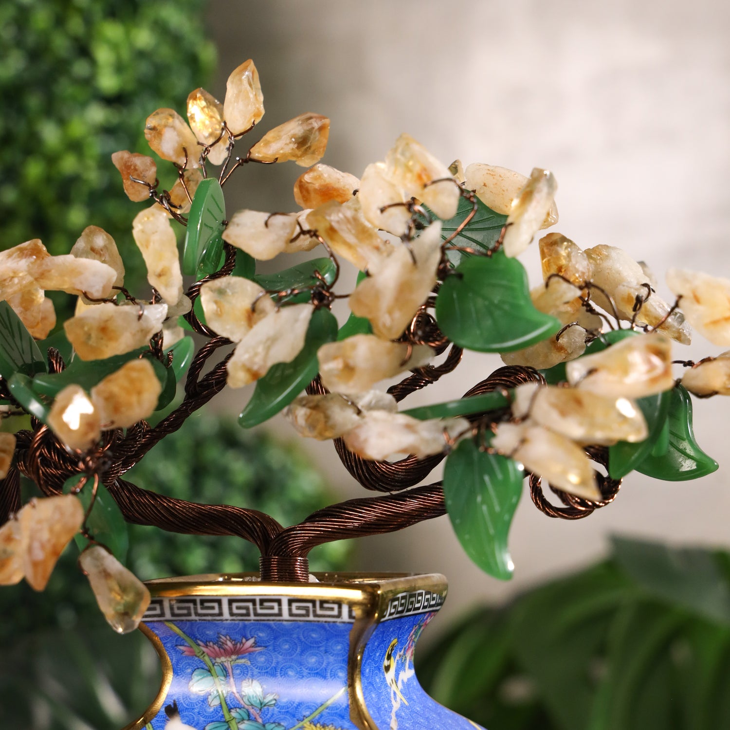 Imperial Citrine Rocks Vase of Rich Blessings 40cm