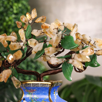 Imperial Citrine Rocks Vase of Rich Blessings 40cm