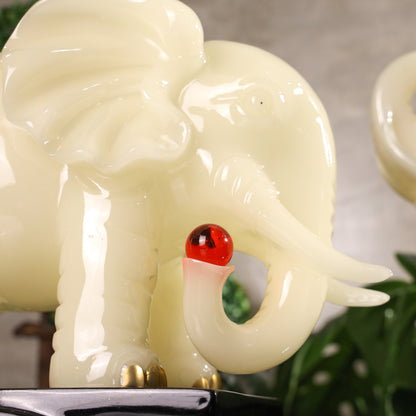 Ivory White Elephants of Noble Prosperity 33cm