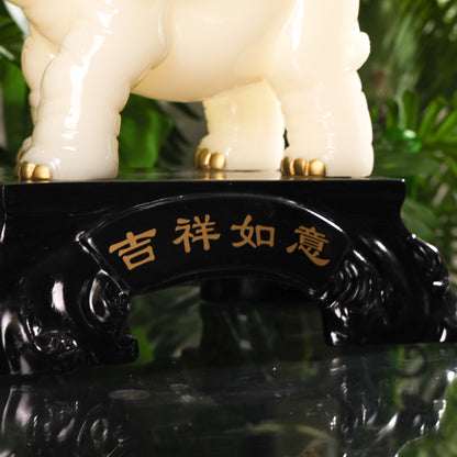 Ivory White Elephants of Noble Prosperity 33cm