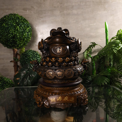 Dynamic Fortune Big Wood Money Frog 45cm