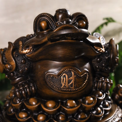 Dynamic Fortune Big Wood Money Frog 45cm