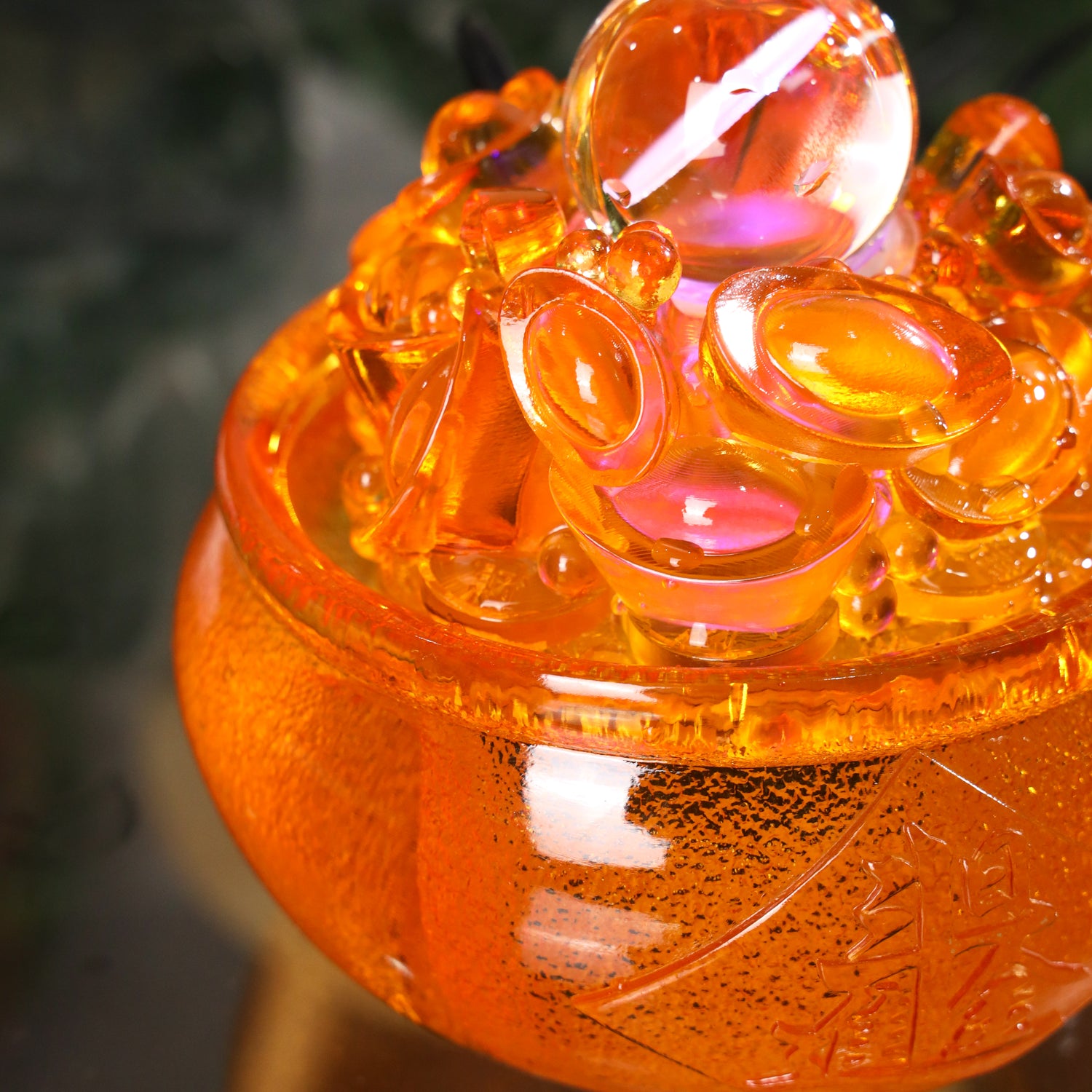 Radiant Orange Water Fountain of Riches 17cm