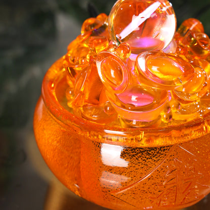 Radiant Orange Water Fountain of Riches 17cm