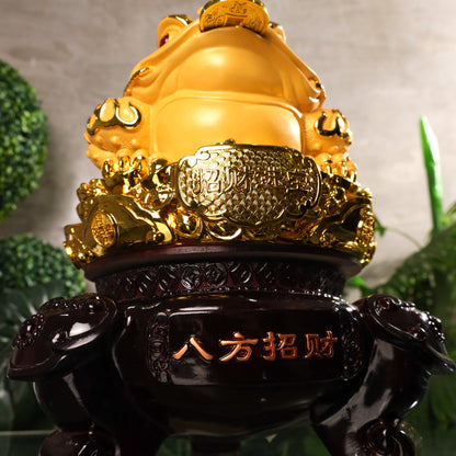 Throne of Fortune Gold Money Frog 40cm