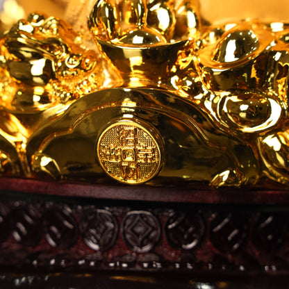 Throne of Fortune Gold Money Frog 40cm