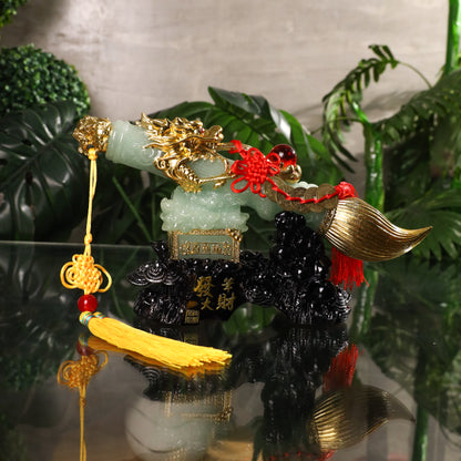 Elegant Jade Calligraphy Brush for Intellect 31cm