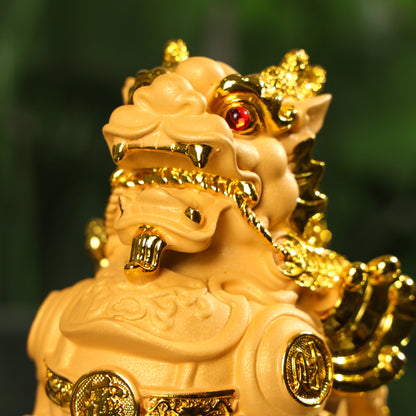 Lucky Golden Pi Yao of Daily Protection 17cm