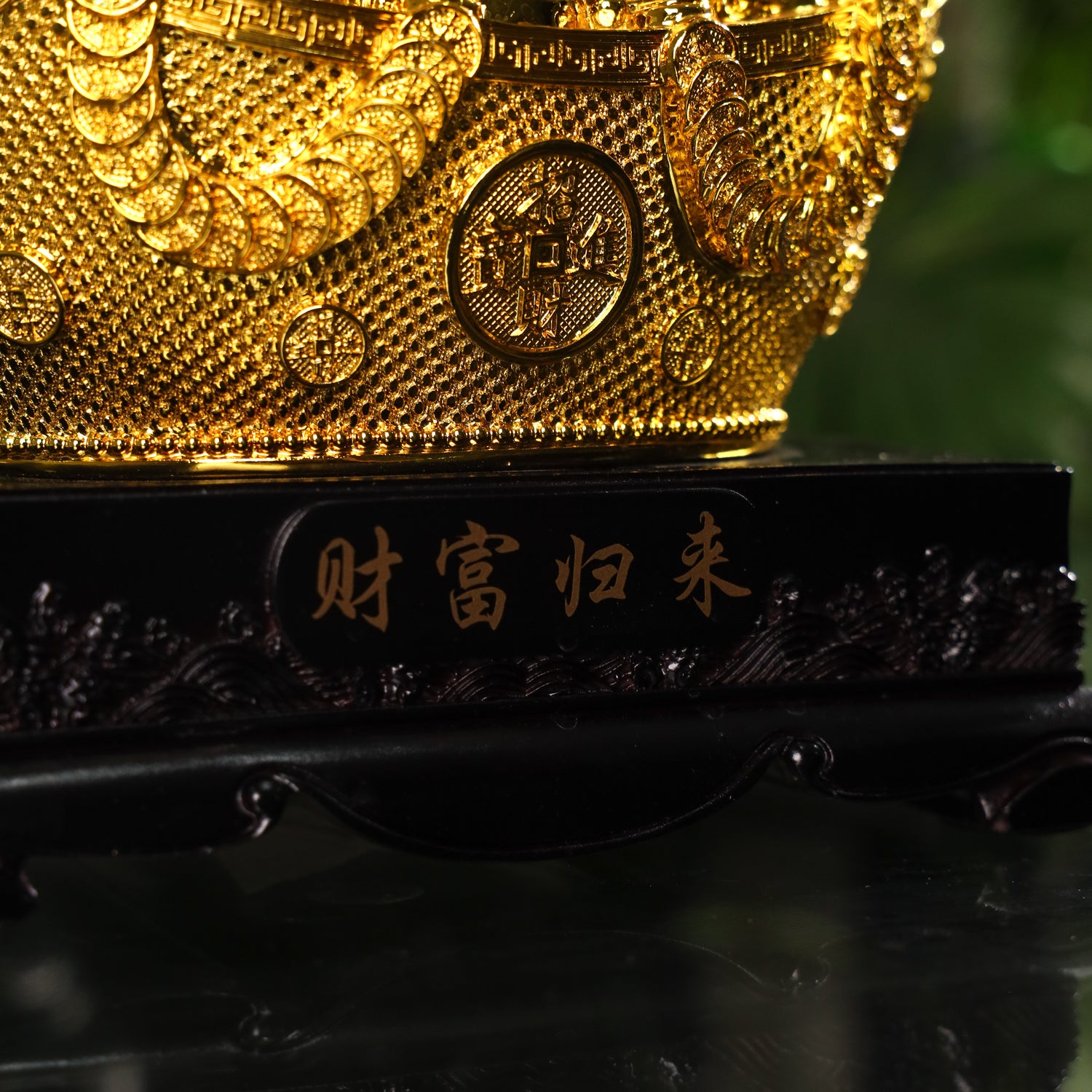 Stable Wealth Luck Golden Dragon Turtle 27cm