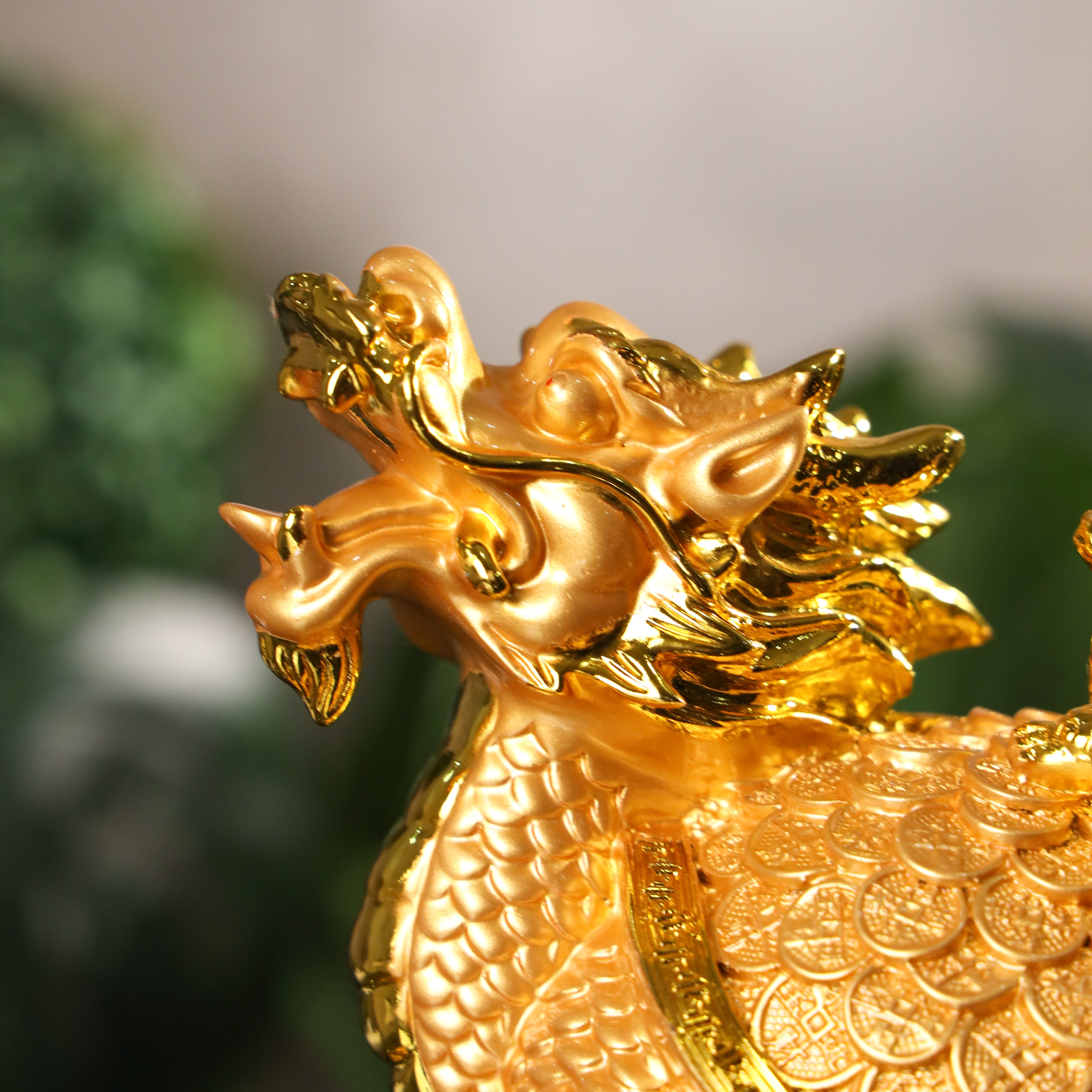 Stable Wealth Luck Golden Dragon Turtle 27cm