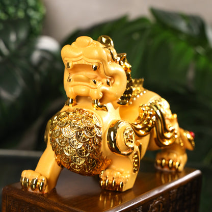 Golden Guardians of Fortune Pi Yao Pair 23cm
