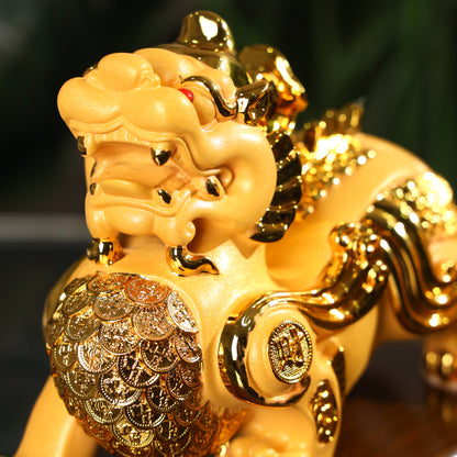 Golden Guardians of Fortune Pi Yao Pair 23cm