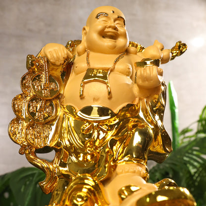 Double Wealth Luck Buddha on Money Frog 36cm