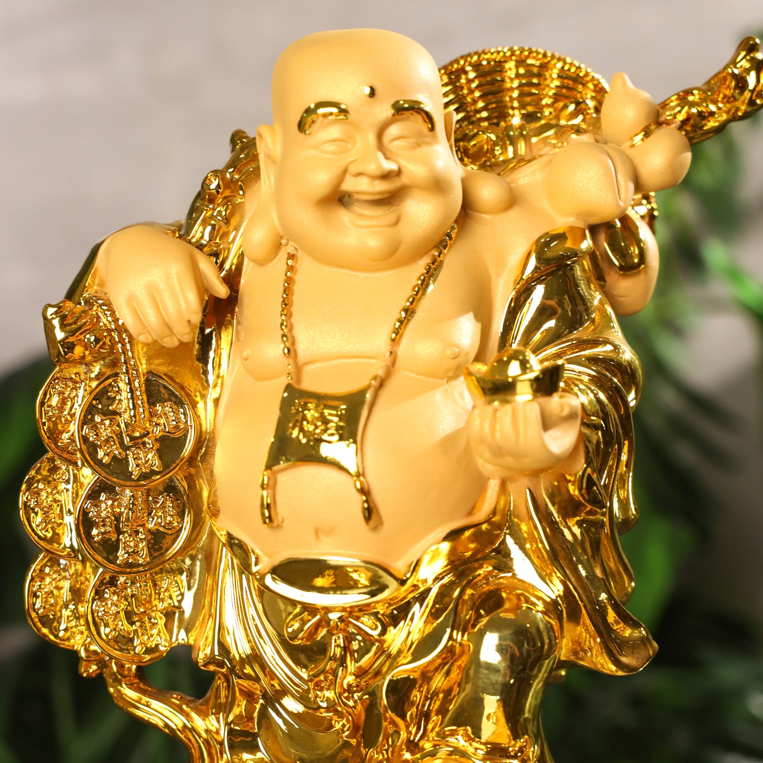 Double Wealth Luck Buddha on Money Frog 36cm