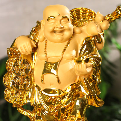 Double Wealth Luck Buddha on Money Frog 36cm