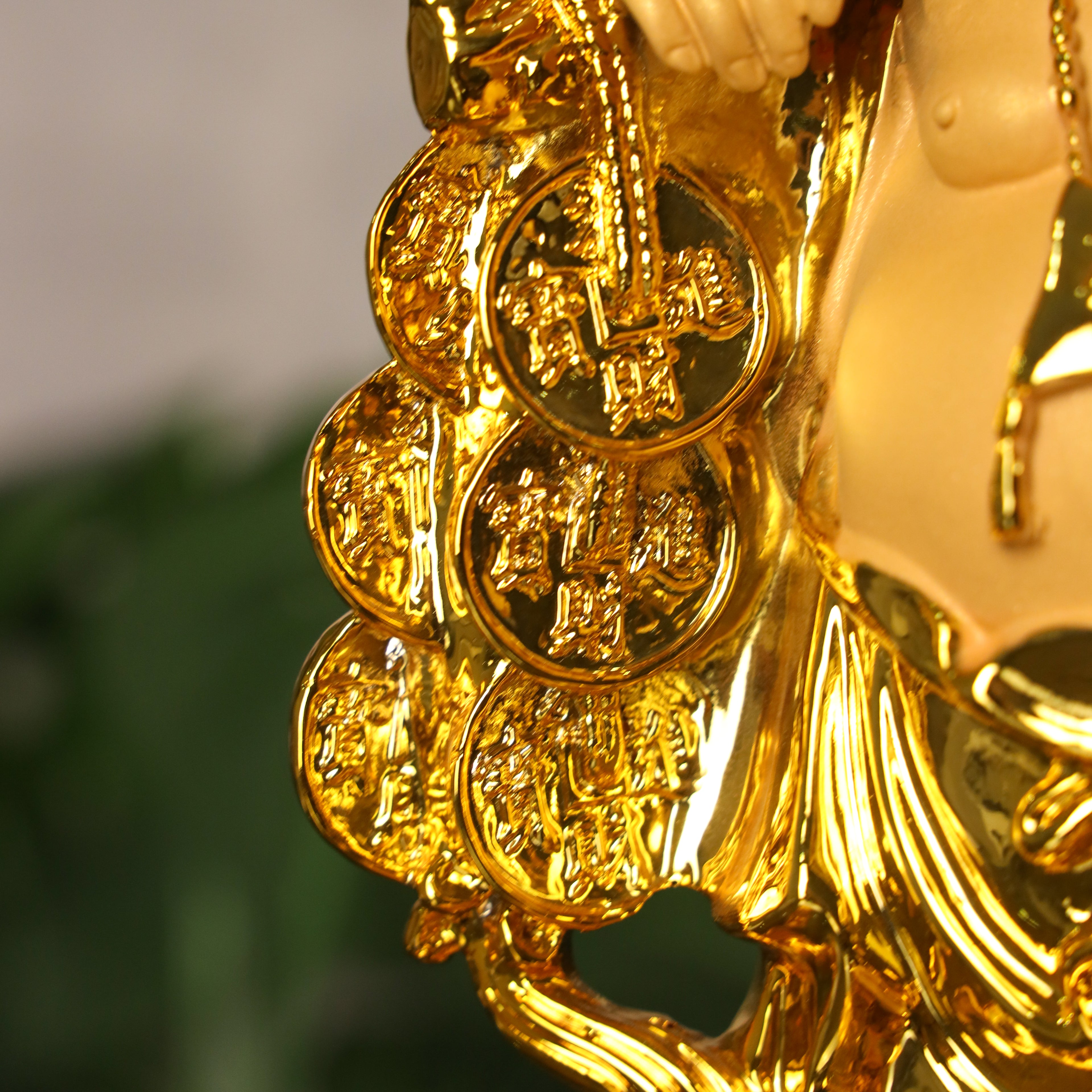 Double Wealth Luck Buddha on Money Frog 36cm