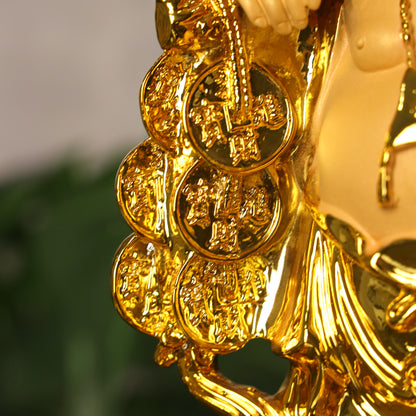 Double Wealth Luck Buddha on Money Frog 36cm