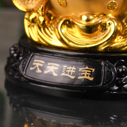 Golden Wealth Pot with Arowanas of Abundance 26cm