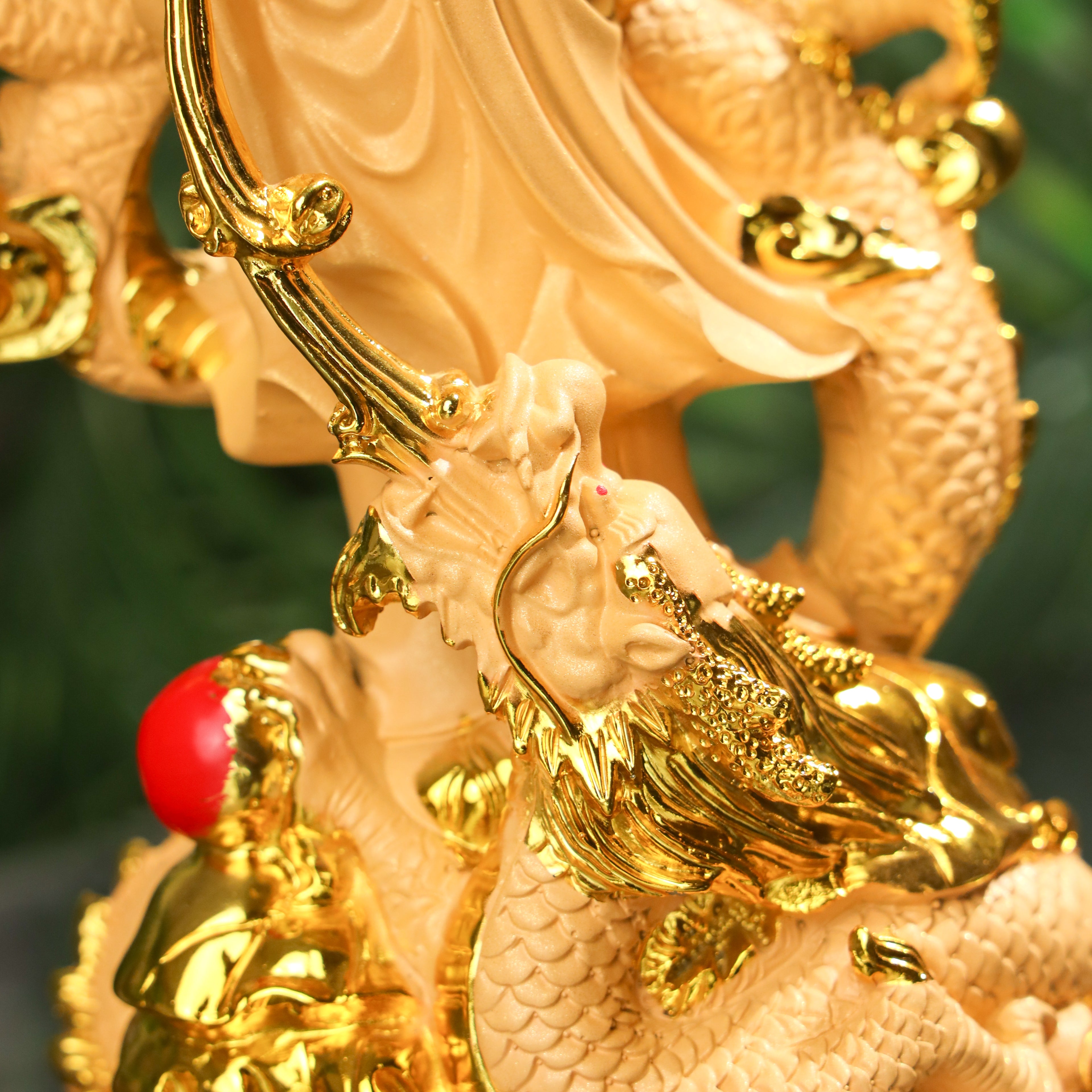 Guan Yin with Dragon for a Safe &amp; Stable Life 32cm