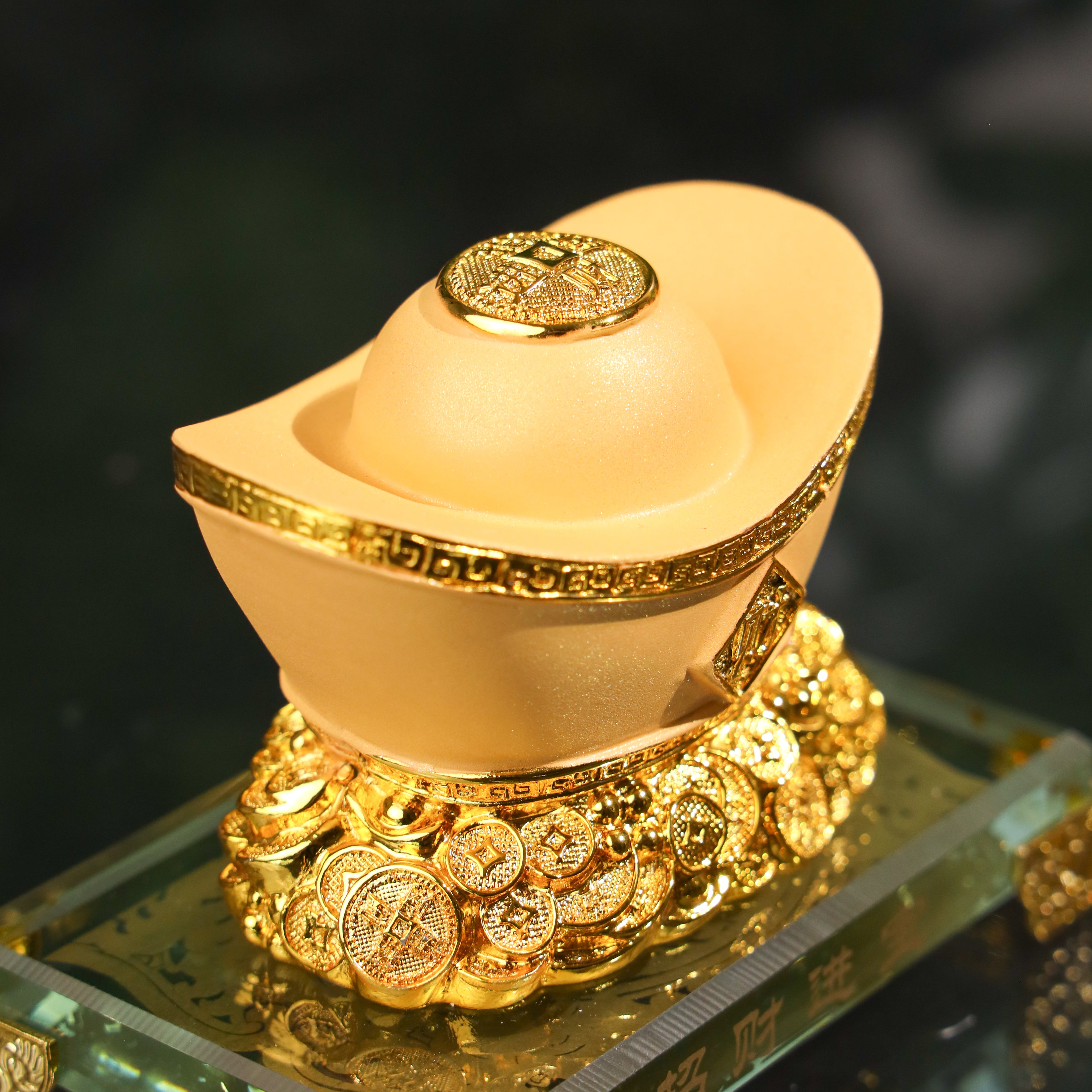 Golden Wealth Ingot for Everyday Savings 12cm