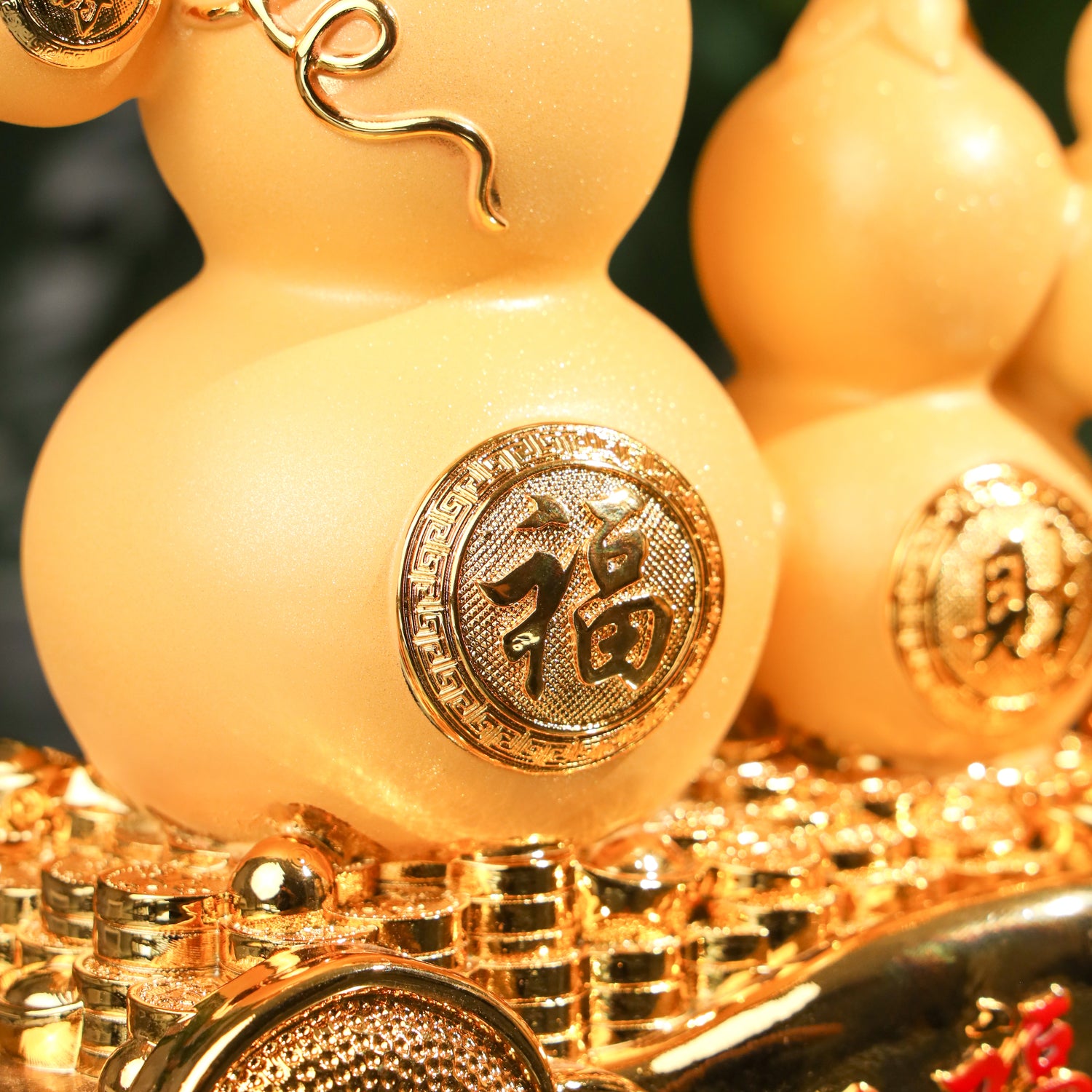 Golden Wu Lou Quartet of Health &amp; Wealth 34cm