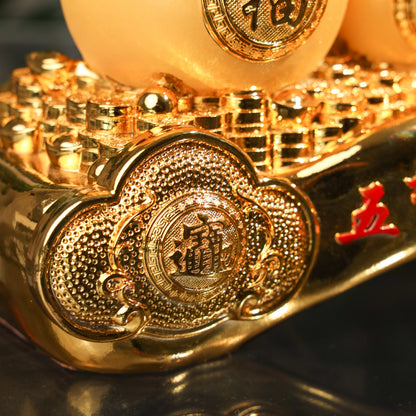 Golden Wu Lou Quartet of Health &amp; Wealth 34cm