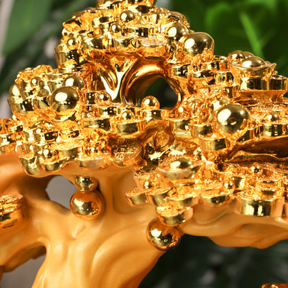 Money-Multiplying Golden Tree with Frog 37cm