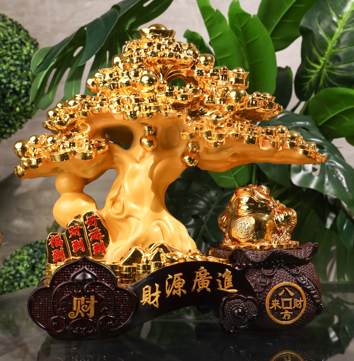 Money-Multiplying Golden Tree with Frog 37cm