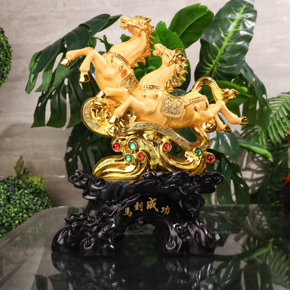 Partners in Victory Golden Horse Duo 38cm