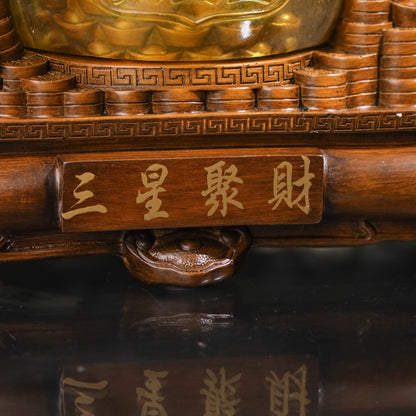 Triple Blessings Wood Fuk Luk Sau 32cm
