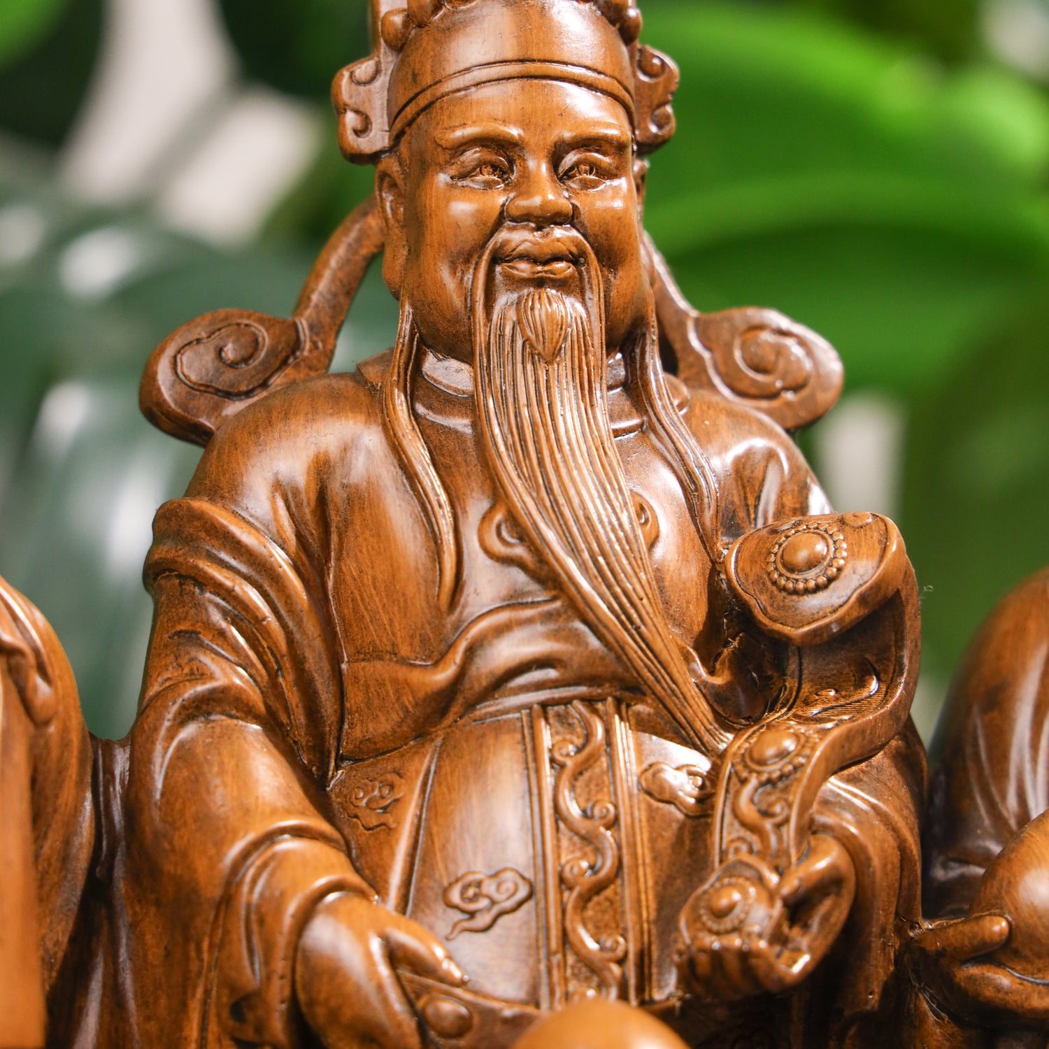 Triple Blessings Wood Fuk Luk Sau 32cm