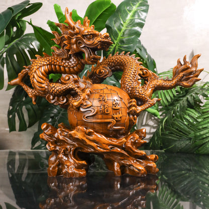 Worldwide Wealth Expansion Wood Dragon 54cm