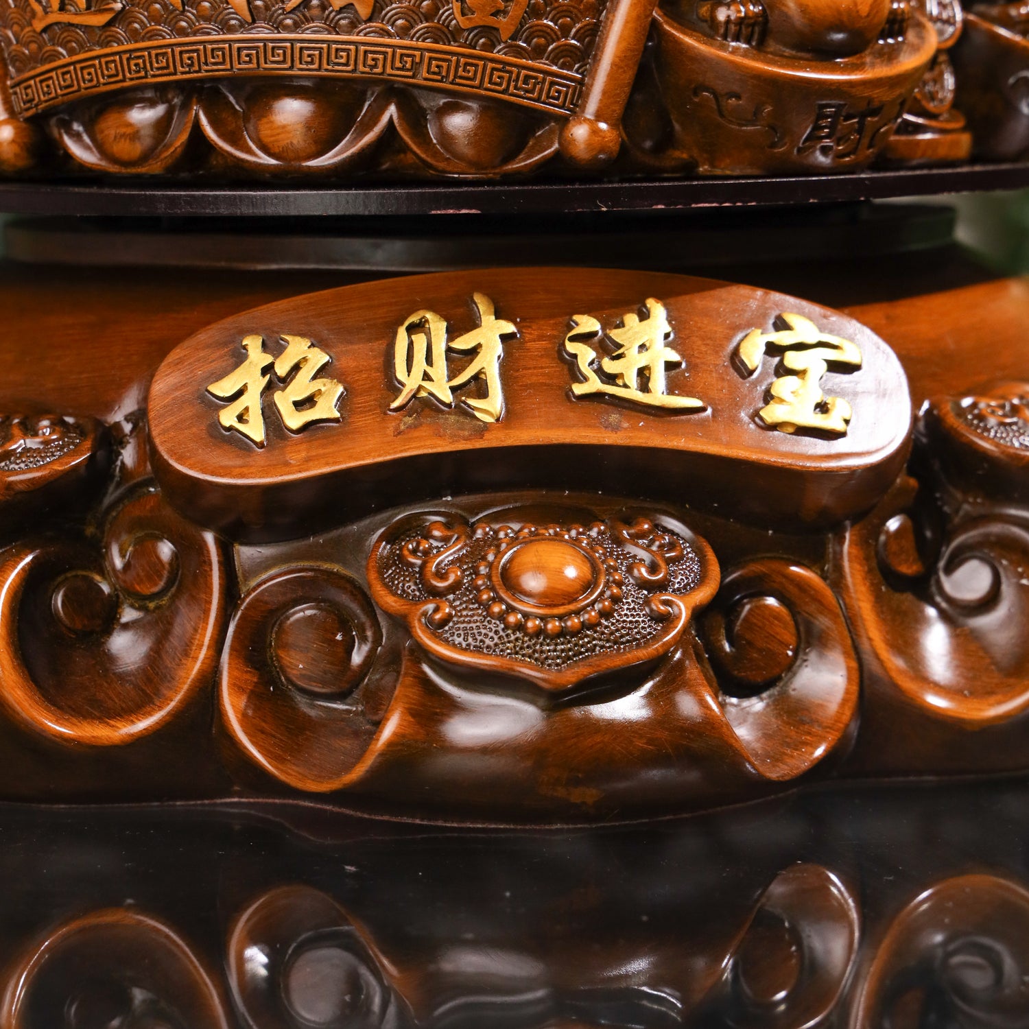 Wealth-Loaded Wood Money Frog 41cm